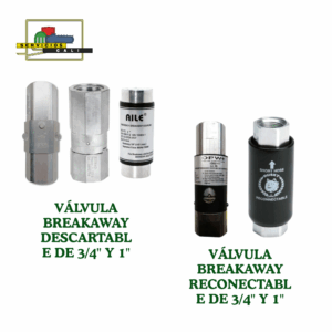 Válvula Breakaway Reconectable y descartable de 3/4" y 1".